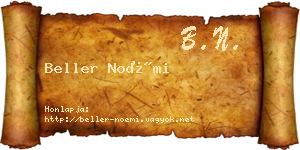 Beller Noémi névjegykártya